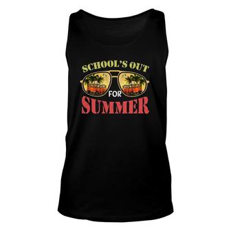 Schools Out For Summer Happy Last Day Of School Graduation Vacation Trip Vintage Unisex Tank Top - Seseable