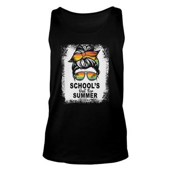 Schools Out For Summer Last Day Of School Teacher Messy Bun Unisex Tank Top - Seseable