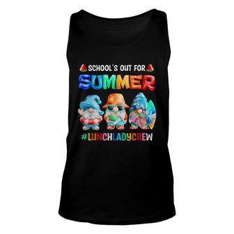 Schools Out For Summer Lunch Lady Crew Gnomes Summer Vibes Unisex Tank Top - Thegiftio UK