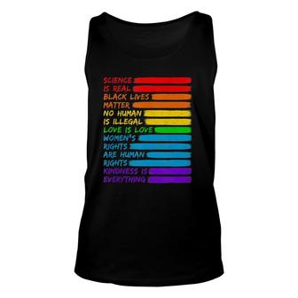 Science Is Real Black Lives Matter Lgbt Rainbow Flag Unisex Tank Top - Seseable