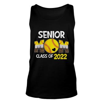 Senior Mom Class Of 2022 Softball Mama Graduation Leopard Unisex Tank Top - Seseable