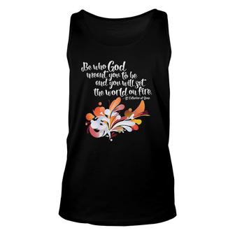 Set The World On Fire St Catherine Of Siena Quotation Unisex Tank Top | Mazezy