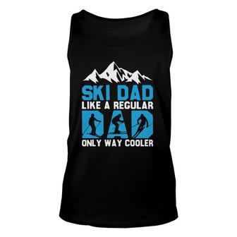 Skiing Winter Sports Distressed Cool Ski Dad Tee Fathers Day Unisex Tank Top - Seseable
