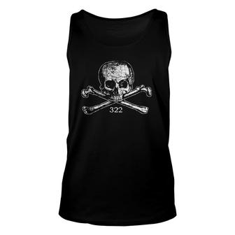 Skull & Bones 322 Distressed - Skull And Crossbones Unisex Tank Top | Mazezy