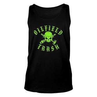Skull And Hard Hat Oilfield Trash For Oil Industry Unisex Tank Top | Mazezy