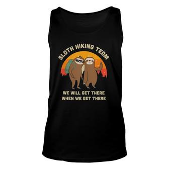Sloth Hiking Team Funny Vintage Gift Unisex Tank Top | Mazezy