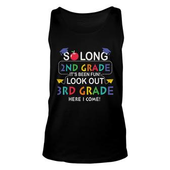 So Long 2Nd Grade Fun Look Out 3Rd Grade Kids Back To School Unisex Tank Top - Seseable