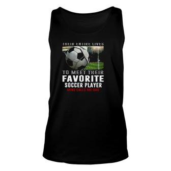 Soccer Dad Gift Their Favorite Soccer Player Calls Me Dad Fathers Day Gift Soccer Ball Unisex Tank Top - Seseable