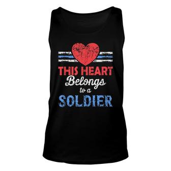 Soldiers Wife My Heart Belongs To A Soldier Military Unisex Tank Top - Seseable