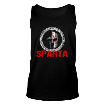 Sparta Warrior Helmet Gladiator Greece Malaka Antique Unisex Tank Top | Mazezy
