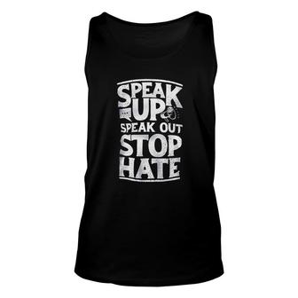 Speak Up Speak Out Stop Hate Unisex Tank Top - Thegiftio
