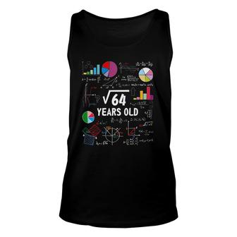Square Root Of 64 8Th Birthday 8 Years Old Gifts Math Lover Unisex Tank Top - Seseable