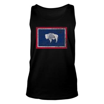 State Of Wyoming Flag Bison Cheyenne Jackson Hole Unisex Tank Top | Mazezy