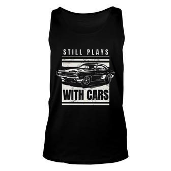 Still Plays With Cars Retro Black White Colors Unisex Tank Top - Seseable