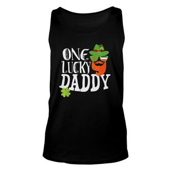 StPatricks Day One Lucky Daddy Dad 2021 Baby Shower New Unisex Tank Top - Seseable
