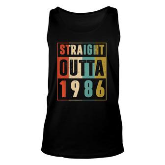 Straight Outta 1986 Vintage 35 Years Old 35Th Birthday Gift Unisex Tank Top - Seseable