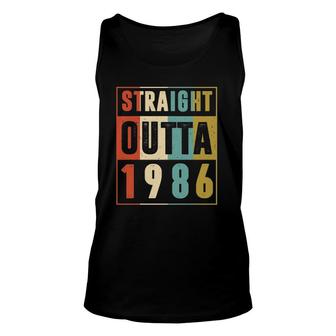Straight Outta 1986 Vintage 36 Years Old 36Th Birthday Gift Unisex Tank Top - Seseable