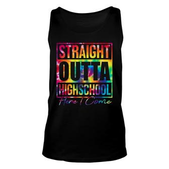 Straight Outta Highschool Here I Come Back To School Tie Dye Unisex Tank Top - Thegiftio UK