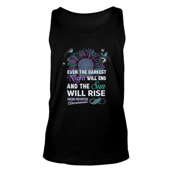 Suicide Prevention Awareness Ribbon Gift The Sun Will Rise Unisex Tank Top | Mazezy