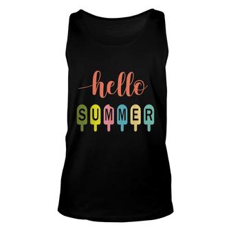 Summer Vacation Hello Summer Popsicle Graphic Unisex Tank Top - Thegiftio UK