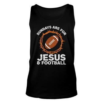 Sundays Are For Jesus Football Bible Verse Graphic Christian Unisex Tank Top - Seseable