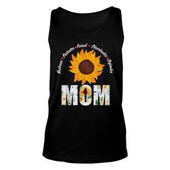 Sunflower Mom Nurturer Protector Friend Cute Mothers Day Unisex Tank Top - Seseable