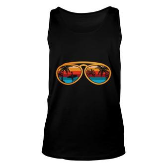 Sunset Retro Vintage Sunglasses Beach Retro Sunset Unisex Tank Top - Seseable
