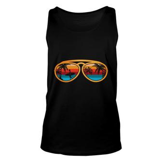 Sunset Retro Vintage Sunglasses Beach Retro Sunset Unisex Tank Top | Seseable CA
