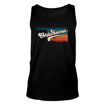 Sunset Vintage Retro Oklahoma Home State Ok 70S 80S Style Unisex Tank Top - Seseable