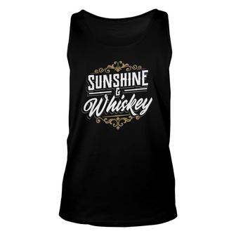 Womens Sunshine And Whiskey Drinking V-Neck Tank Top | Mazezy