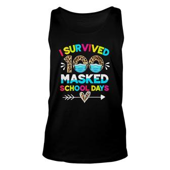 Womens I Survived 100 Masked School Days 100Th Day Of School V-Neck Tank Top | Mazezy