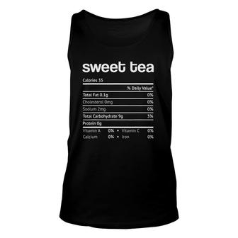 Sweet Tea Nutrition Facts Funny Thanksgiving Christmas Unisex Tank Top - Seseable