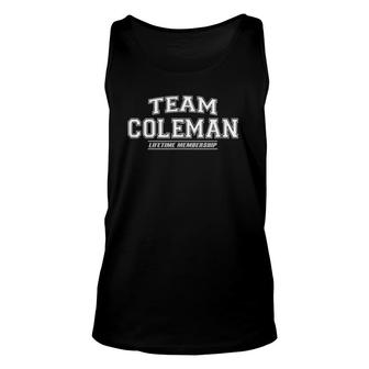 Team Coleman Proud Family Surname Last Name Gift Unisex Tank Top - Seseable