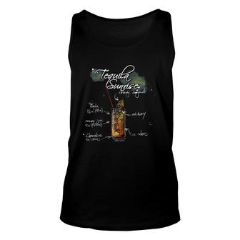 Tequila Sunrise Cocktail Ingredients Cool Bartender Unisex Tank Top | Mazezy