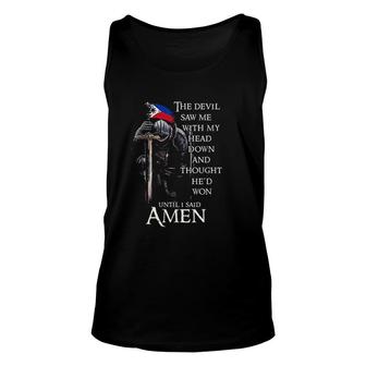 The Devil Saw Me With My Head Down And Thought Special 2022 Gift Unisex Tank Top - Seseable