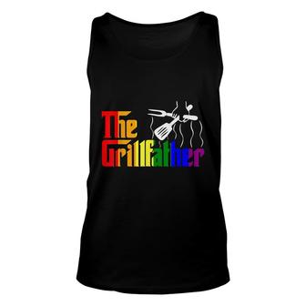 The Grill-Father Lgbt-Q Cool Rainbow Flag Gay Pride Bbq Chef Unisex Tank Top - Thegiftio UK
