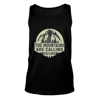 The Mountains Are Calling Explore Explore Travel Lover Yellow Unisex Tank Top - Seseable