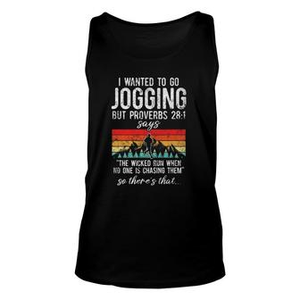 The Wicked Run When No One Is Chasing Them Jogging Unisex Tank Top | Mazezy