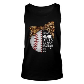 This Mamie Loves Her Baseball Boy Mothers Day Leopard Unisex Tank Top - Seseable