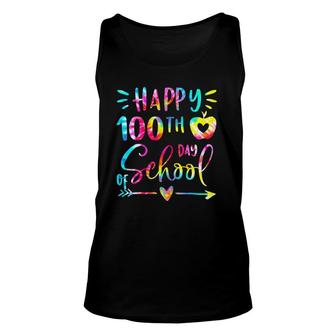 Tie Dye Happy 100Th Day Of School Teacher Student 100 Days Unisex Tank Top - Seseable