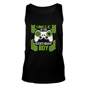 Uncle Of The Birthday Boy Matching Video Gamer Green Unisex Tank Top - Seseable