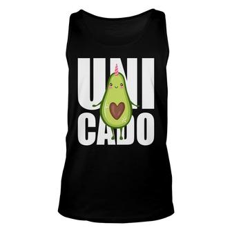 Unicado Funny Avocado Is Walking Happy Unisex Tank Top - Seseable