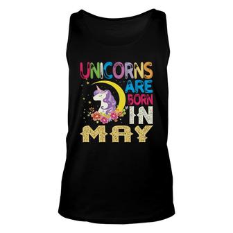 Unicorns Are Born In May Colorful Cool Design Unisex Tank Top - Seseable