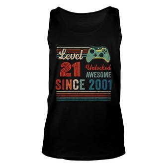 Unlocked Level 21 Birthday 21 Year Old Video Game Controller Unisex Tank Top - Seseable