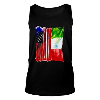 Usa Italy Flag Half American Half Italian Roots Unisex Tank Top - Seseable