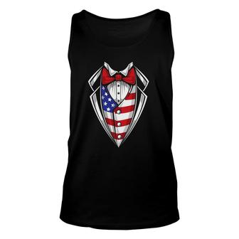 Usa Suit Tuxedo Patriotic 4Th Of July Flag America American Unisex Tank Top - Seseable