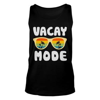 Vacay Mode Beach Retro Sunset Summer Sunglasses Unisex Tank Top - Seseable