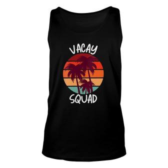 Womens Vacay Squad Summer Vacation Friends Trip Palm Trees V-Neck Tank Top | Mazezy UK