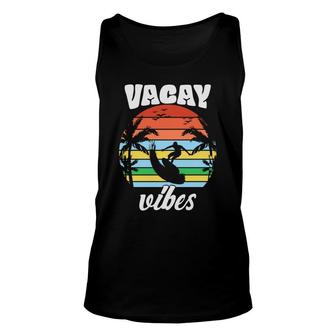 Vacay Vibes Beach Retro Sunset Vintage Great Unisex Tank Top - Seseable