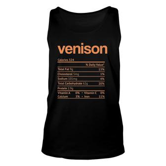 Venison Nutrition Facts Funny Thanksgiving Christmas Food Unisex Tank Top - Seseable